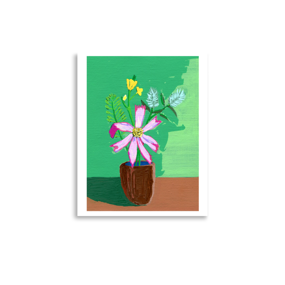 pepperweed, rocket, rabbitfoot clover and cosmos Print