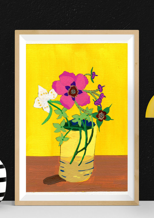 mock orange, hydrangea and purple-flowering raspberry Poster