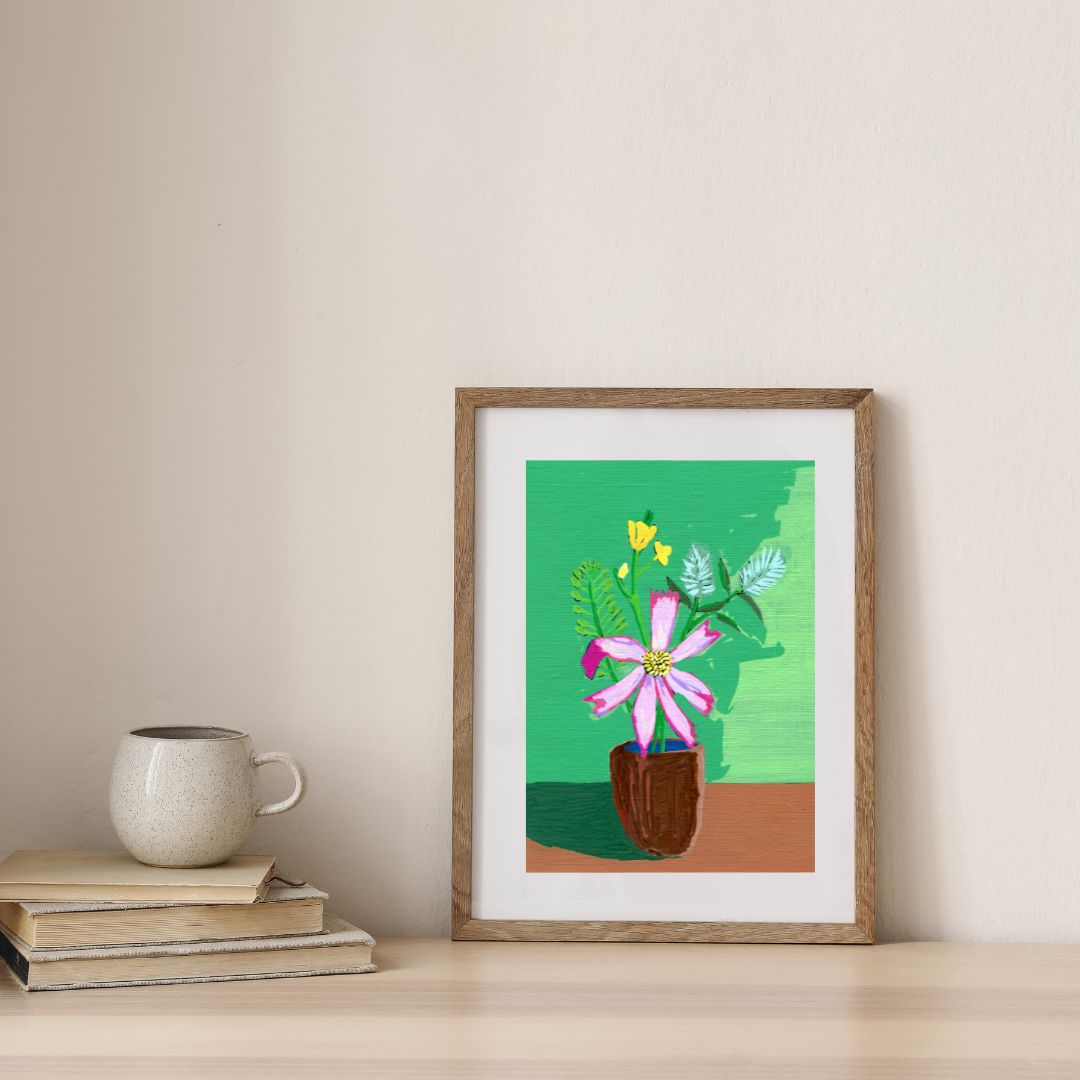 pepperweed, rocket, rabbitfoot clover and cosmos Poster