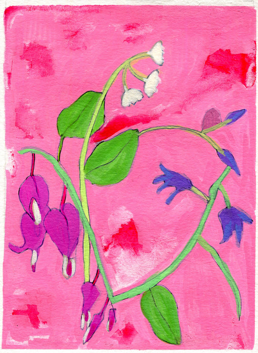 Bleeding heart, lily of the valley and hyacinth