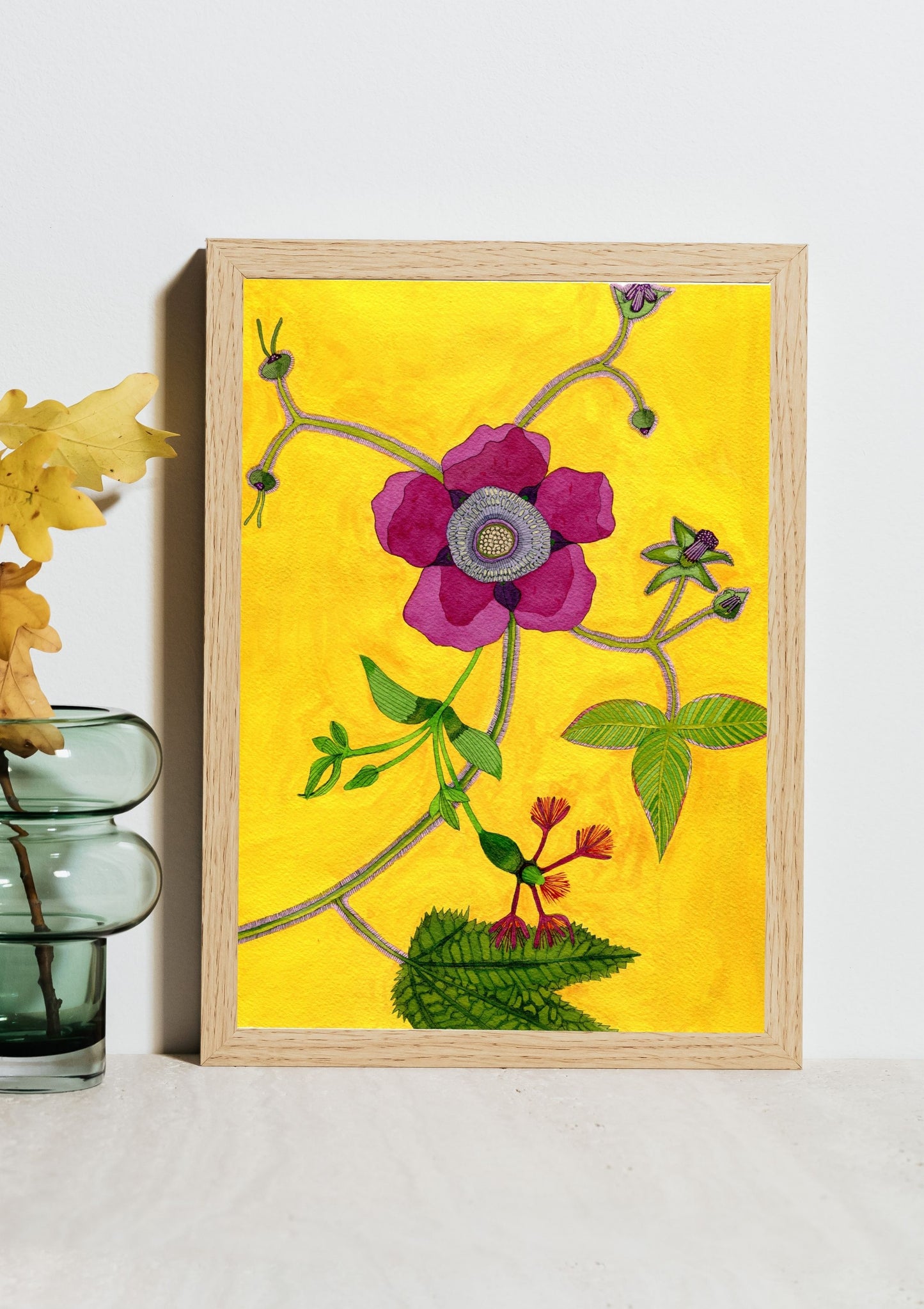 Novel Botanical 22: Purple-flowering Raspberry Print