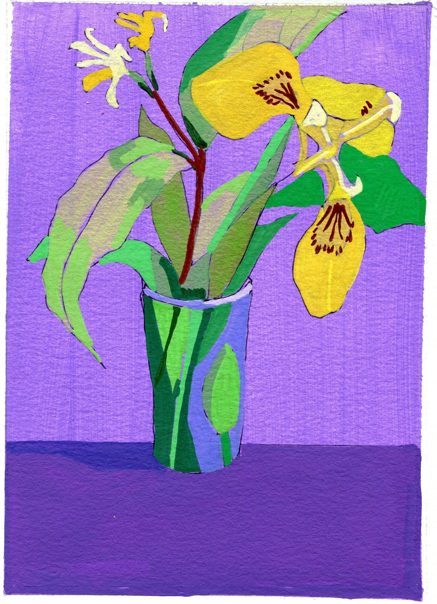 iris and bush honeysuckle Poster