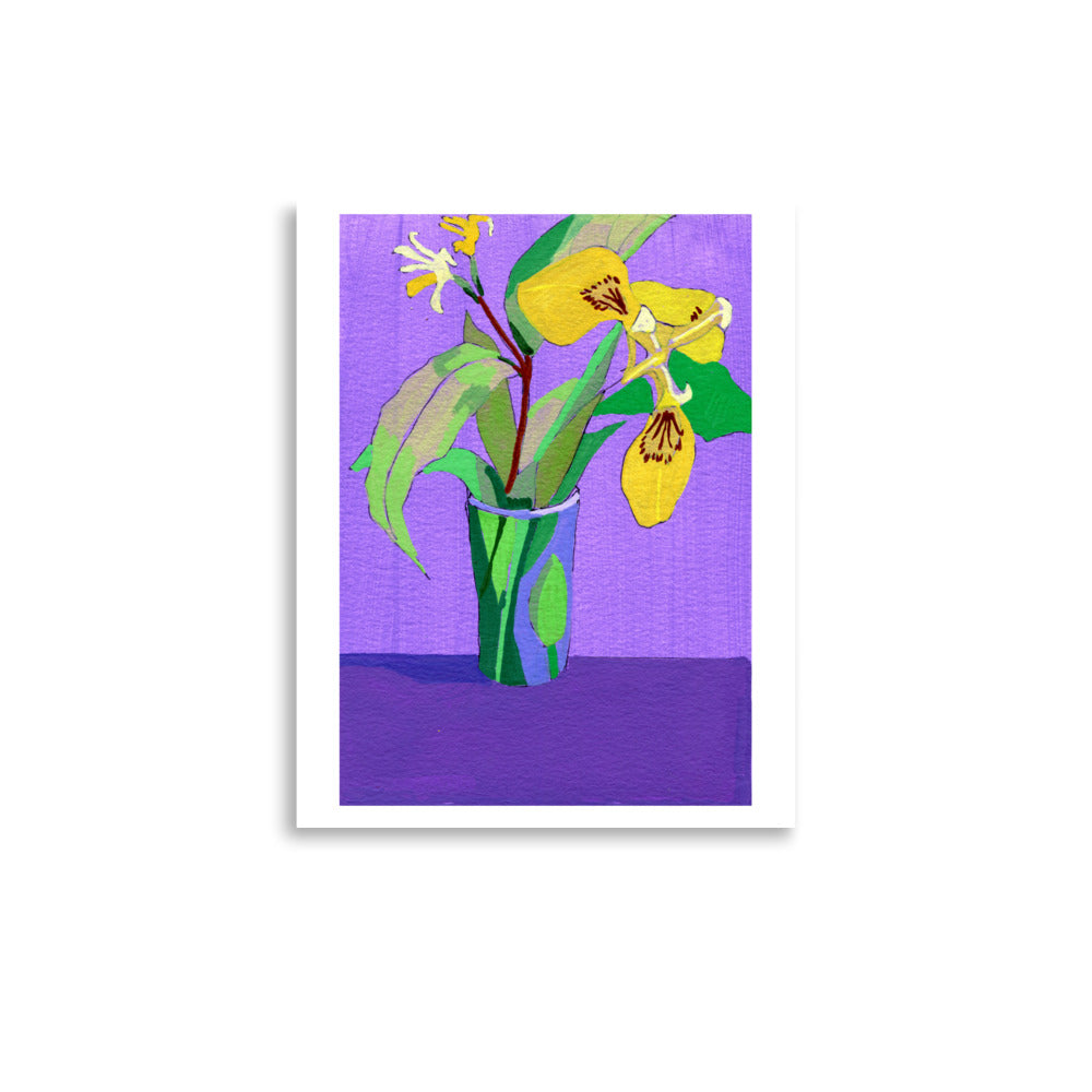 iris and bush honeysuckle Print