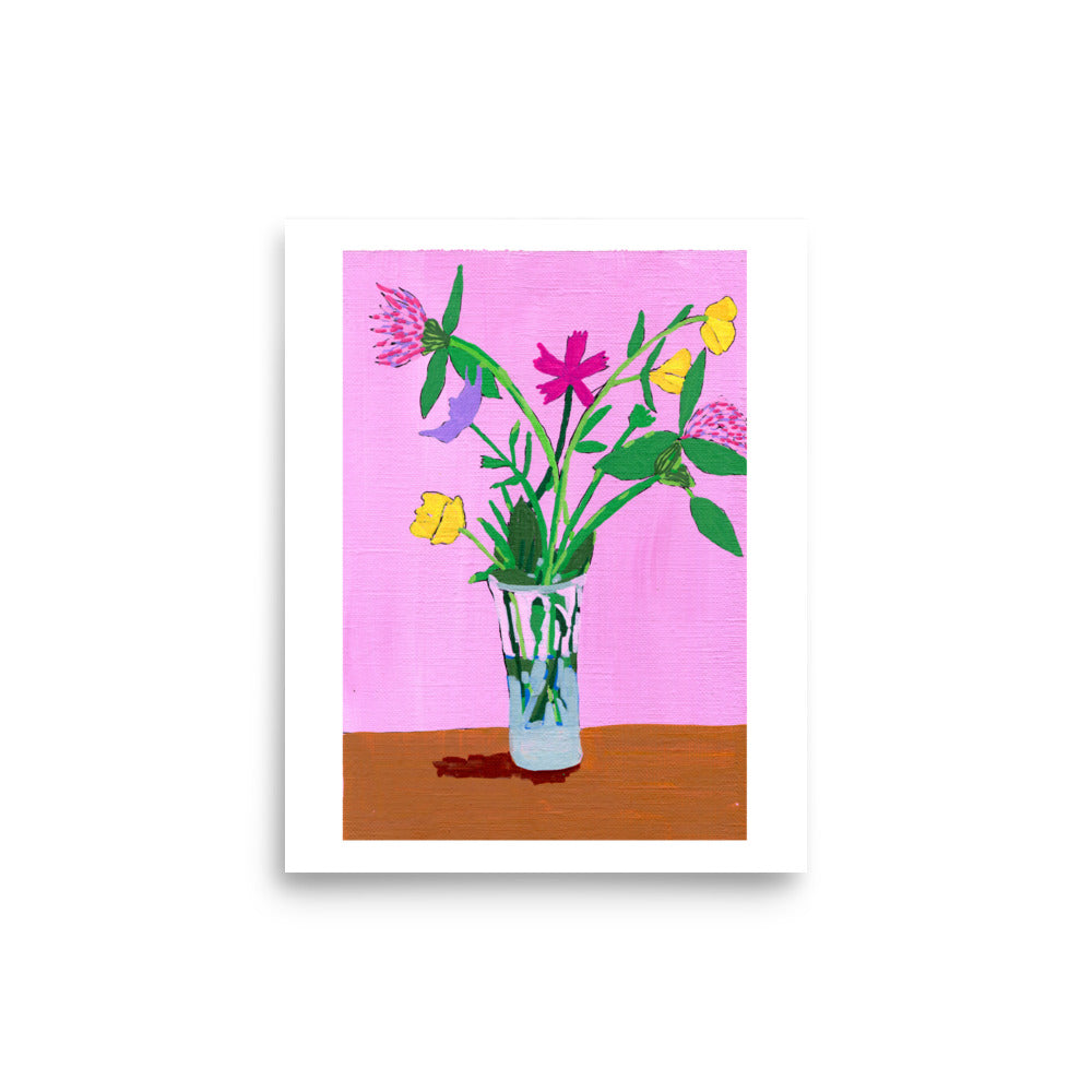 Buttercups, red clover, fox-and-cubs and maiden pink Poster