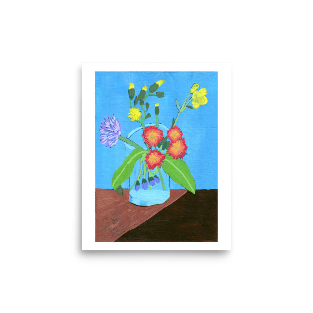 Chives, comfrey, buttercup and fox-and-cubs Poster