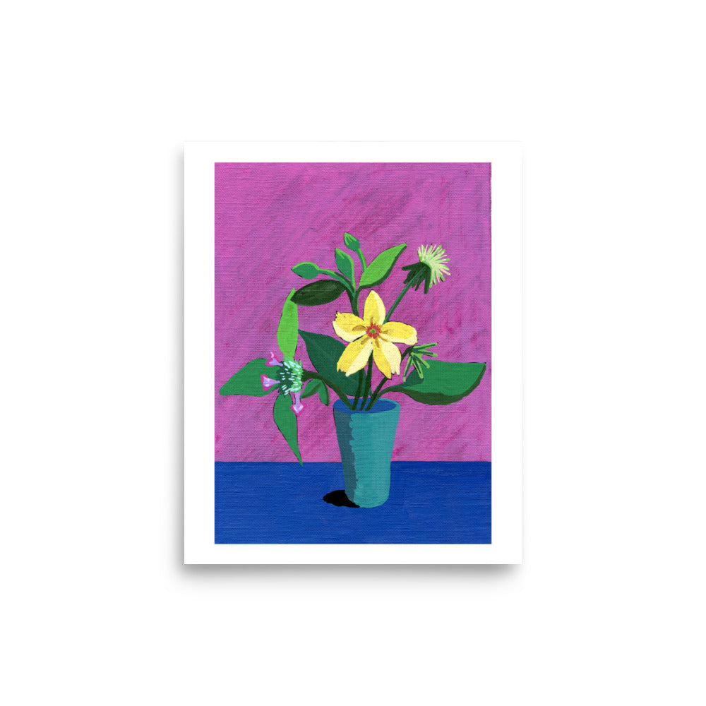 fringed loosestrife, wild basil and fleabane Print