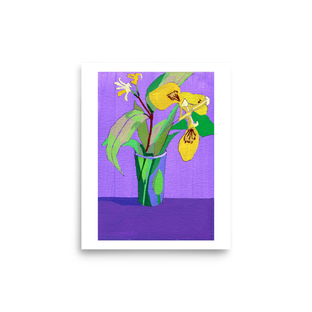 iris and bush honeysuckle Print