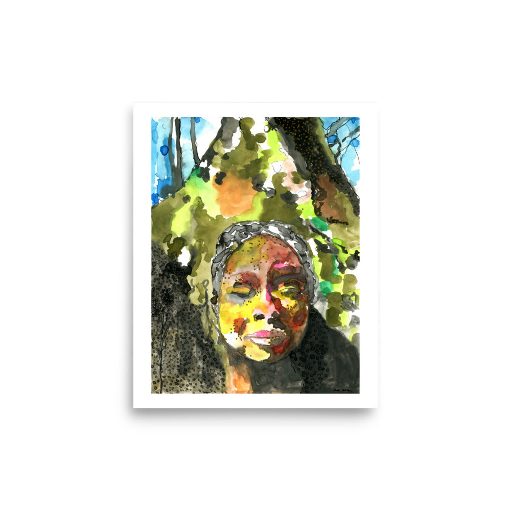 Among the Trees, Lichen and Fungi Print