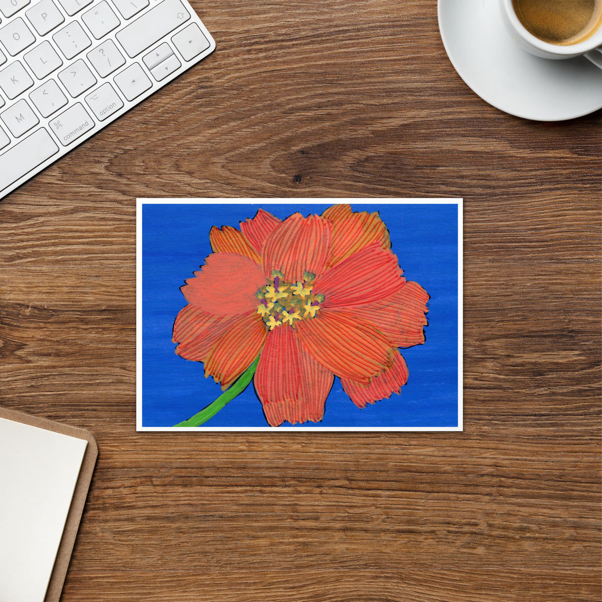 Sulfur Cosmos Botanical Greeting Card